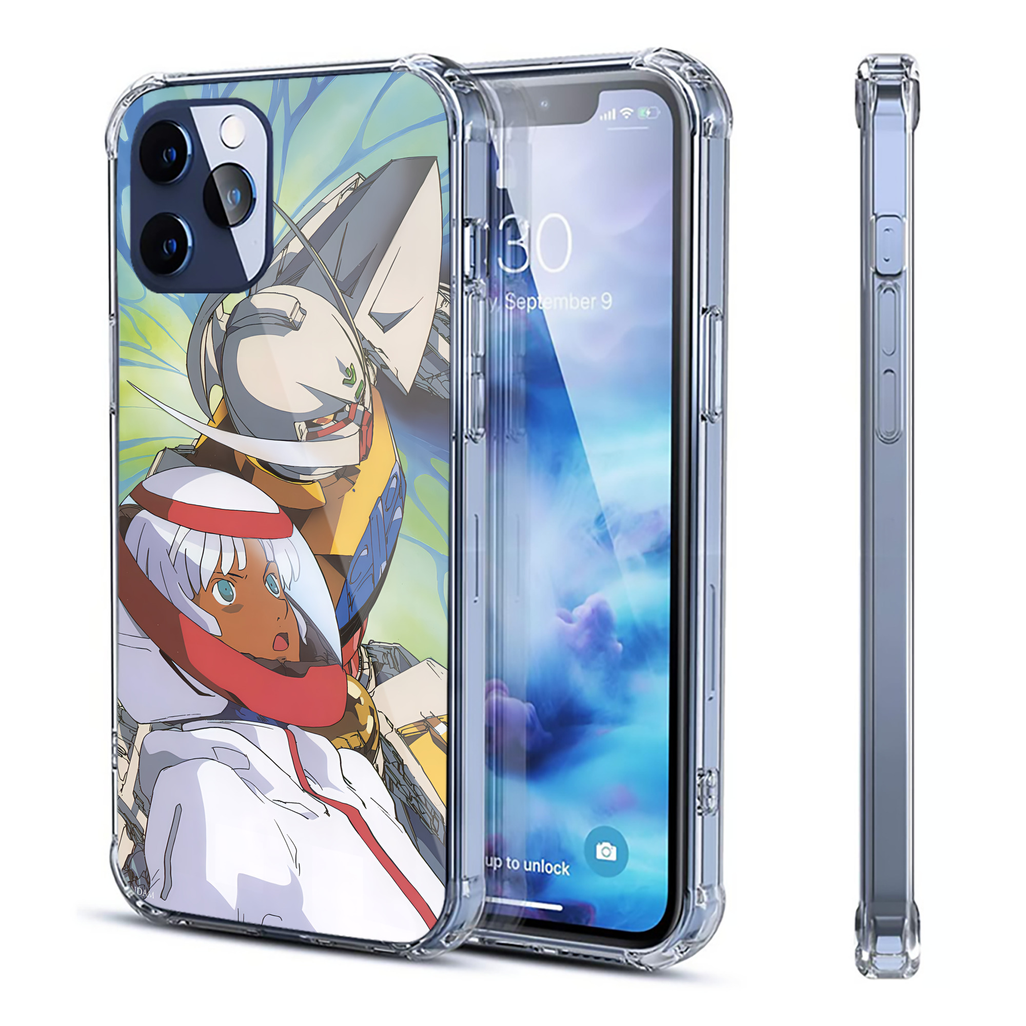 （画像用） 機動戦士ガンダム Mobile Suit Gundam 【iPhone 12シリーズ対応】透明スマホケース（クリアソフトケース）